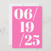 Moderne, kühne, rosa Graduierungsparty Einladung (Rückseite)