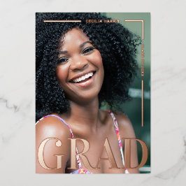 Moderne kühne Rose Gold Grad Foil Einladung