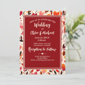 Moderne, kühne, rote Herzmuscheln Blogs Einladung (Stehend Vorderseite)