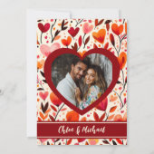 Moderne, kühne, rote Herzmuscheln Blogs Einladung (Rückseite)