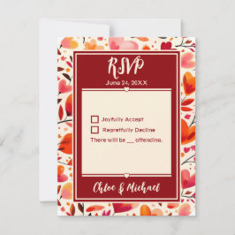 Moderne, kühne, rote Herzmuscheln Blogs RSVP Karte