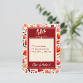 Moderne, kühne, rote Herzmuscheln Blogs RSVP Karte (Stehend Vorderseite)