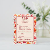 Moderne, kühne, rote Herzmuscheln Blogs RSVP Karte (Stehend Vorderseite)