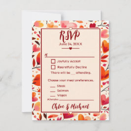 Moderne, kühne, rote Herzmuscheln Blogs RSVP Karte