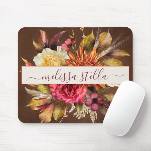 Moderne, kühne rustikale Blüten | Mädchenhaftes Ge Mousepad (Mit Mouse)