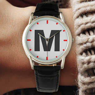 Moderne, kühne Schriftart Typografie Mit Monogramm Armbanduhr