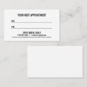 Moderne, kühne Schwarz-Weiß-Ernennung Terminkarte (Vorne/Hinten)