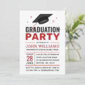 Moderne, kühne, Schwarz-weiße Foto Graduierungspar Einladung (Stehend Vorderseite)