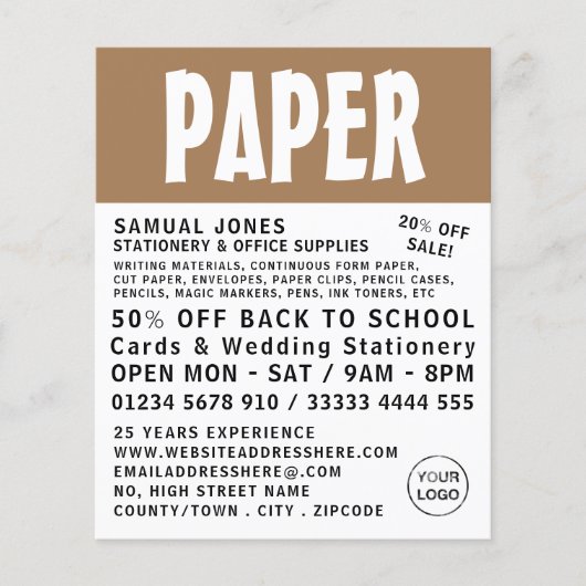 Moderne, kühne, Stationery & Office-Lieferungen Flyer (Vorne)