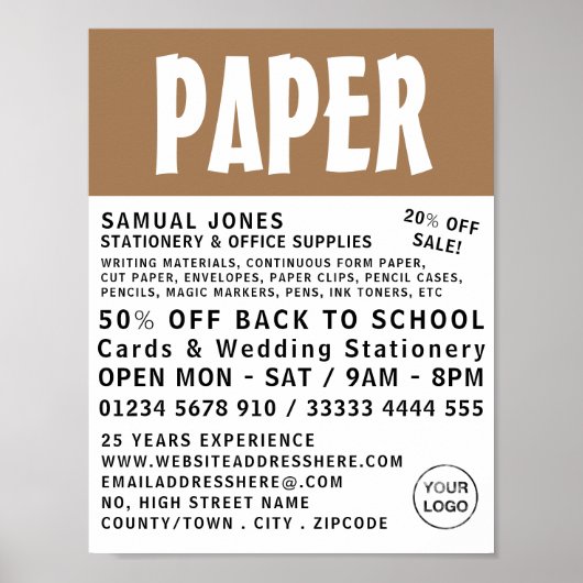 Moderne, kühne, Stationery & Office-Lieferungen Poster (Vorne)