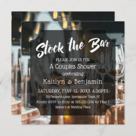 Moderne, kühne Stock die Bar Couples Dusche Einladung