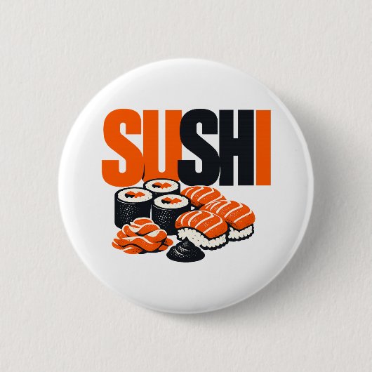 Moderne kühne Sushi-Grafik Button (Vorderseite)