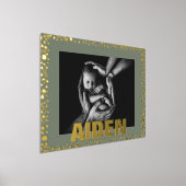 Moderne, kühne TEXT GOLD PEBBLES UND MOSS-Foto Foliendrucke (Ablage )