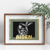 Moderne, kühne TEXT GOLD PEBBLES UND MOSS-Foto Foliendrucke