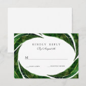 Moderne kühne tropische Blätter Hochzeit RSVP | Du Karte (Vorne/Hinten)
