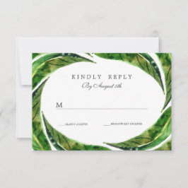 Moderne kühne tropische Blätter Hochzeit RSVP | Li