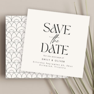 Moderne kühne Typografie Hochzeit creme schwarz el Save The Date
