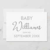 Moderne, kühne Typografie Schwangerschaftsankündig Ankündigung (Rückseite)