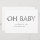 Moderne, kühne Typografie Schwangerschaftsankündig Ankündigung (Vorne/Hinten)