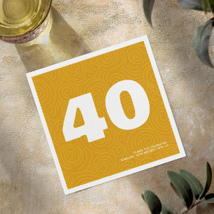 Moderne kühne Typografie zum 40. Geburtstag Serviette