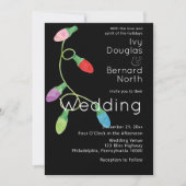 Moderne, kühne Weihnachtsbeleuchtung Hochzeit Ankündigung (Vorderseite)