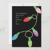 Moderne, kühne Weihnachtsbeleuchtung Hochzeit Ankündigung (Rückseite)