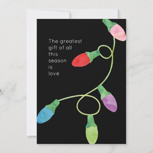 Moderne, kühne Weihnachtsbeleuchtung Hochzeit Ankündigung (Rückseite)