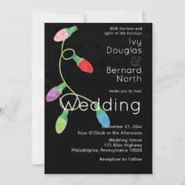 Moderne, kühne Weihnachtsbeleuchtung Hochzeit Ankündigung