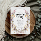 Moderne, kühne Wildblumen Garden Graduation Party Einladung