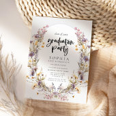 Moderne, kühne Wildblumen Garden Graduation Party Einladung