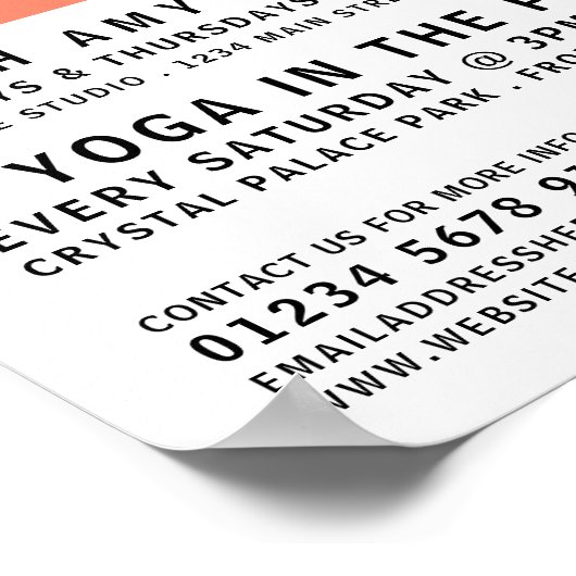 Moderne, kühne, Yoga Class-Werbung Poster (Ecke)