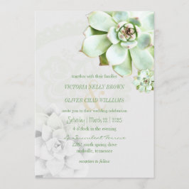 Moderne, kulante botanische Hochzeit Einladung