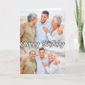 Moderne, kundenspezifische 2-Foto-Vorlage Happy Bi Karte (Vorderseite)