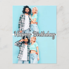 Moderne, kundenspezifische 2-Foto-Vorlage Happy Bi Postkarte