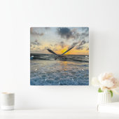 Moderne, kundenspezifische Foto Personalisierte Ma Quadratische Wanduhr (Zuhause)