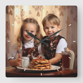 Moderne, kundenspezifische Foto Personalisierte Ma Quadratische Wanduhr