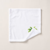 Moderne, kundenspezifische Green Palm Tree & Scrip Badhandtuch Set (Waschlappen)