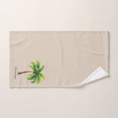 Moderne, kundenspezifische Green Palm Tree & Scrip Badhandtuch Set (Handtuch)