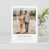 Moderne, kundenspezifische Hochzeitskarte für Foto Save The Date (Stehend Vorderseite)