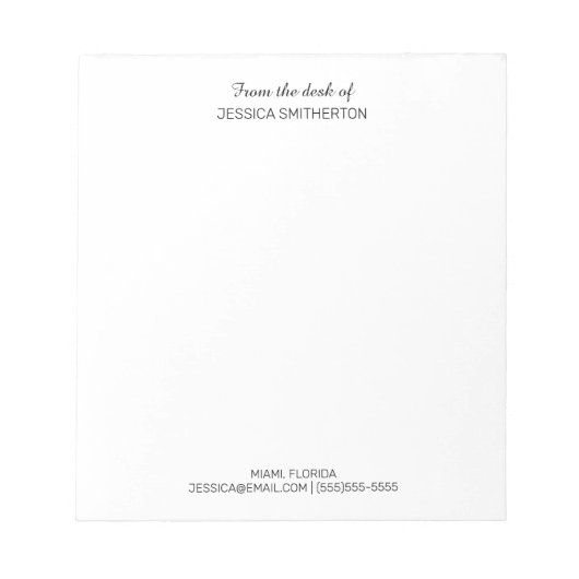 Moderne, kundenspezifische Kontaktinformationen au Notizblock (Vorderseite)