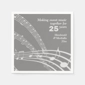 Moderne kundenspezifische MUSIKNOTEN 25. SILVER Ju Serviette (Vorderseite)