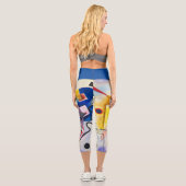 Moderne Kunst Abstrakt Kandinsky Gelb Rot Blau Capri Leggings (Rückseite)