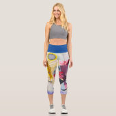 Moderne Kunst Abstrakt Kandinsky Gelb Rot Blau Capri Leggings (Vorderseite)