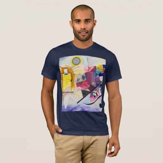 Moderne Kunst Abstrakt Kandinsky Gelb Rot Blau T-Shirt (Vorne ganz)
