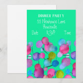 Moderne Kunst abstrakte Baum farbenfrohe Abendesse Einladung (Vorne/Hinten)