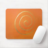 Moderne Kunst Abstrakte Orange- und Goldmalerei Mousepad (Mit Mouse)