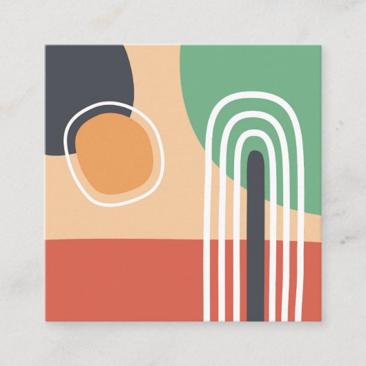 Moderne Kunst, abstrakter Regenbogen und Sonne Begleitkarte (Vorderseite)