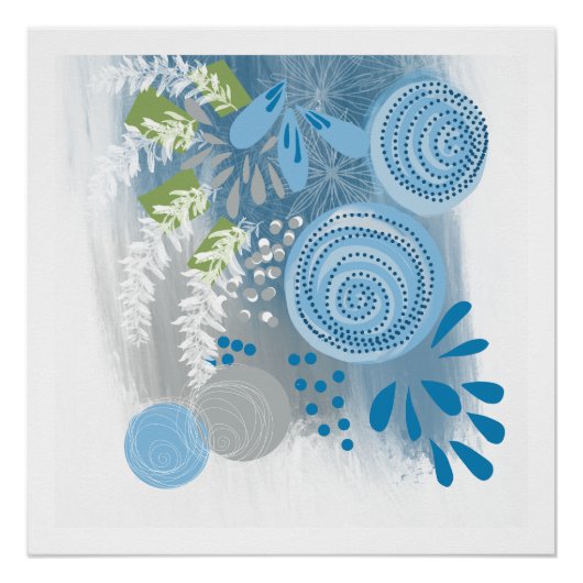 Moderne Kunst Abstraktes Blumenposter drucken Poster (Vorderseite)