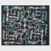 Moderne Kunst addieren Namen Geschenkpapier (Flach)