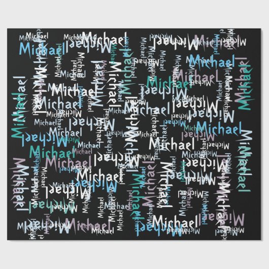 Moderne Kunst addieren Namen Geschenkpapier (Flach)